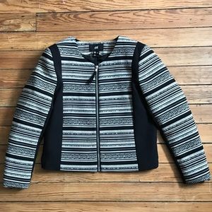 Geometric print cropped jacket